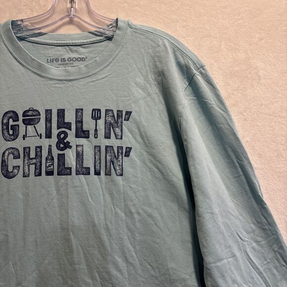 Life is Good Crusher Grillin & Chillin Long Sleeve Crew Neck T-Shirt Men's Large - Picture 4 of 16